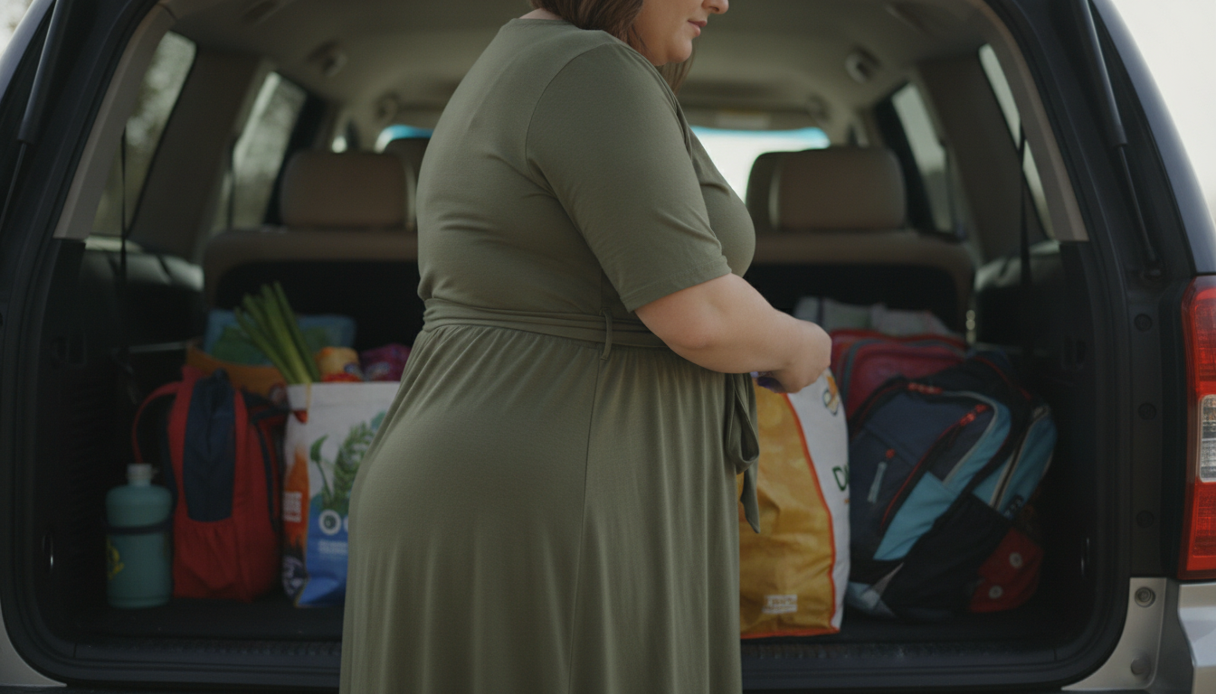 Plus-Size Waist-Cinching Maxi Dress Fit: Waist & Bust